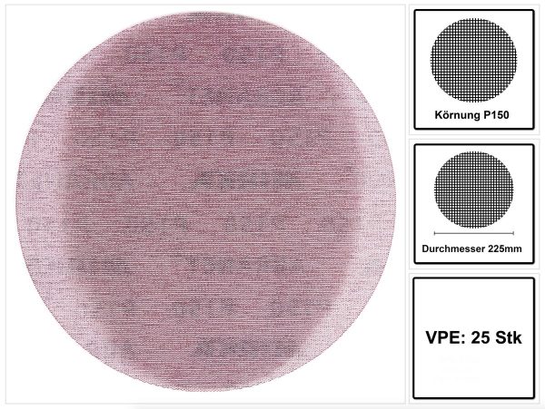 17122-Mirka-ABRANET-Schleifscheiben-Grip-225mm-P150-25Stk----5422302515--