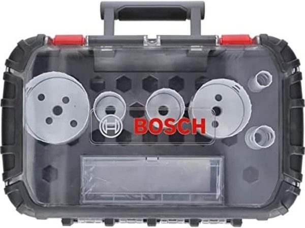 Bosch Professional 9 tlg. Lochsäge Progressor for Wood & Metal Set Elektriker (für Holz und Metall, Ø 22-65 mm, Zubehör Bohrmaschine)