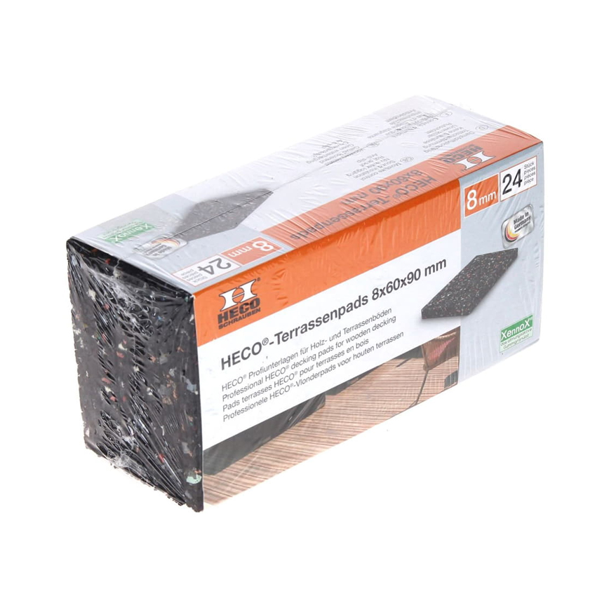 HECO Terrassen Pads Gummi Rutschfest 8 mm 24 Stk. ( 49771 )