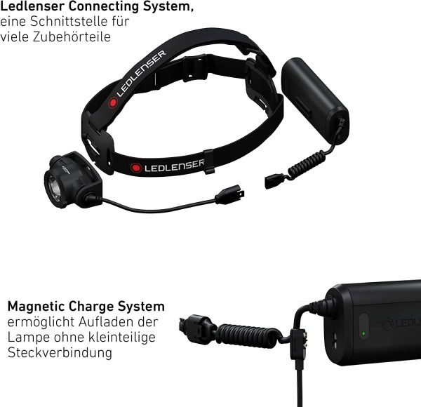 Ledlenser H15R Core Stirnlampe LED, 2500 Lumen, aufladbar mit Lithium Akku, wasserdicht IP67, fokussierbar, stufenlos dimmbar, Constant Light, Leuchtweite 250m, USB Magnetladekabel, Headlamp-5