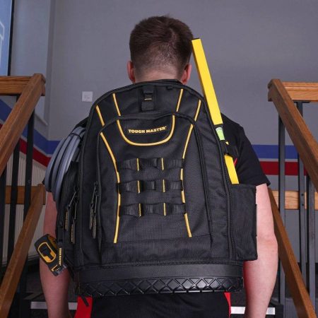 tough-master-werkzeugrucksack-18-zoll-14-taschen-gepolstertes-17-zoll-laptochfach-ruckenpolsterung-wasserabweisend-gummi-unterseite-tm-tb17-manomano-de