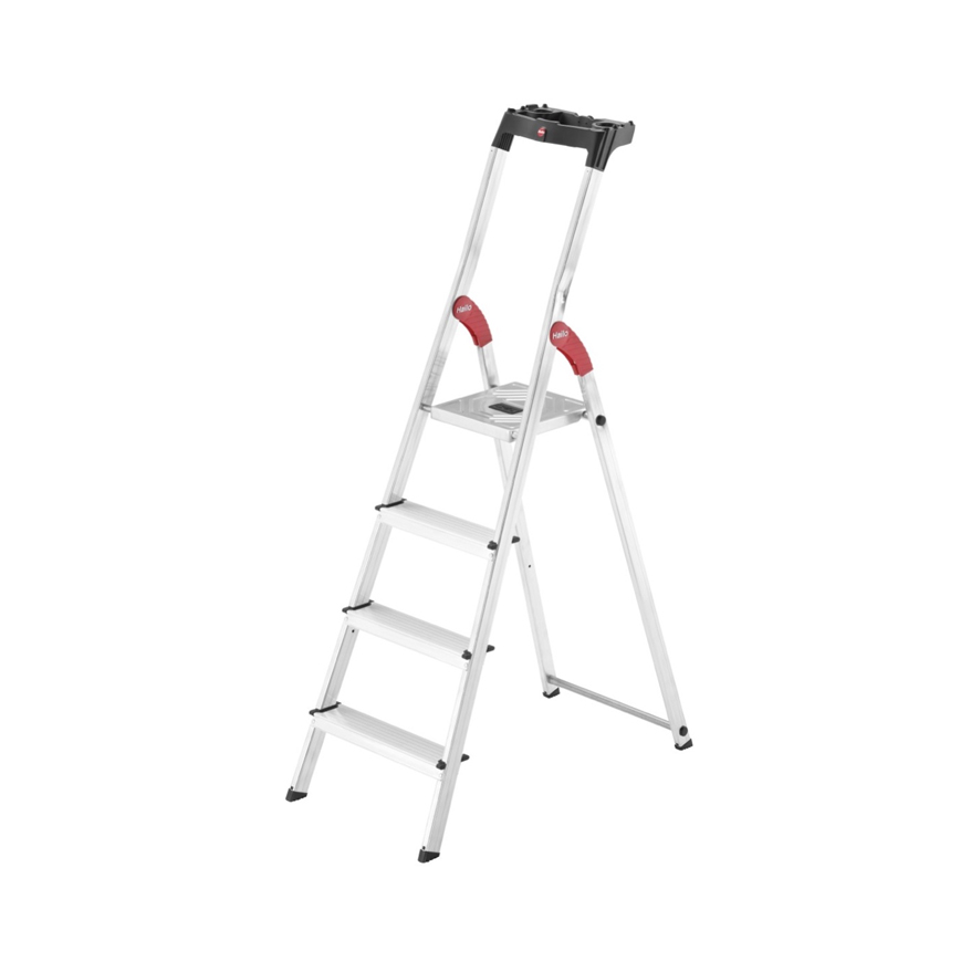 Hailo L60 StandardLine Sicherheits Stehleiter Aluminium 4 Stufen 146 cm 150 kg ( 8160-407 )